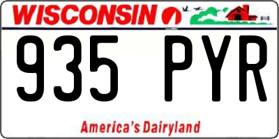 WI license plate 935PYR