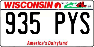 WI license plate 935PYS