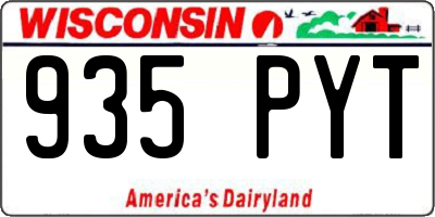 WI license plate 935PYT