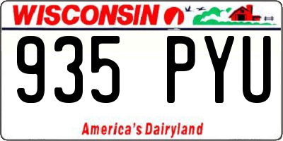WI license plate 935PYU