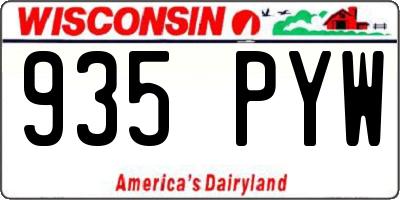 WI license plate 935PYW