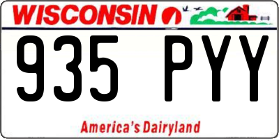 WI license plate 935PYY