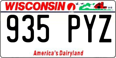 WI license plate 935PYZ
