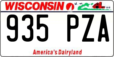 WI license plate 935PZA