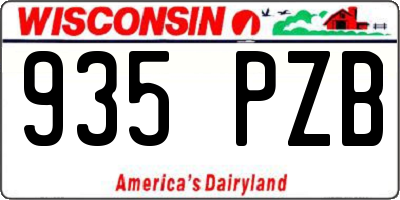 WI license plate 935PZB