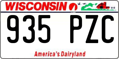 WI license plate 935PZC