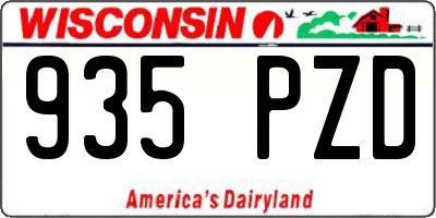 WI license plate 935PZD
