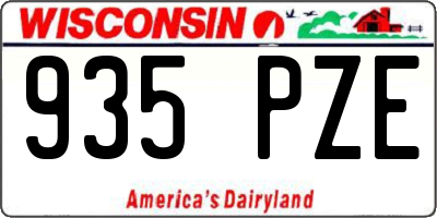 WI license plate 935PZE