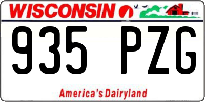 WI license plate 935PZG