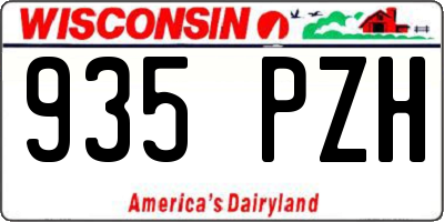 WI license plate 935PZH