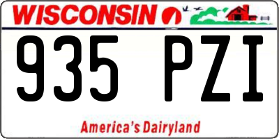WI license plate 935PZI