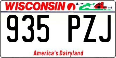 WI license plate 935PZJ