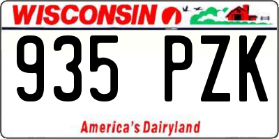 WI license plate 935PZK
