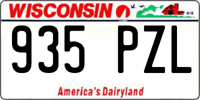WI license plate 935PZL