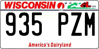 WI license plate 935PZM