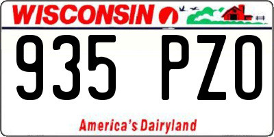 WI license plate 935PZO