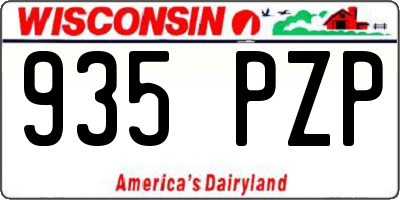 WI license plate 935PZP