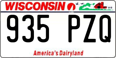 WI license plate 935PZQ
