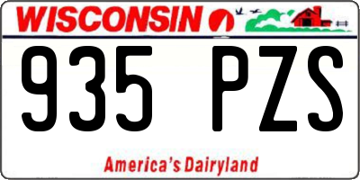 WI license plate 935PZS