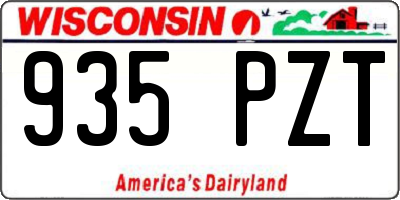 WI license plate 935PZT