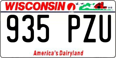 WI license plate 935PZU
