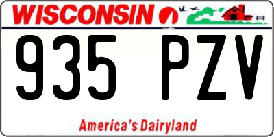 WI license plate 935PZV