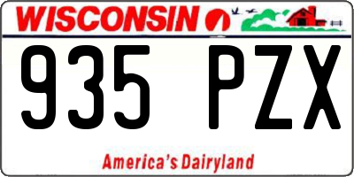 WI license plate 935PZX