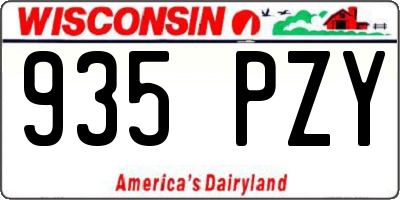WI license plate 935PZY