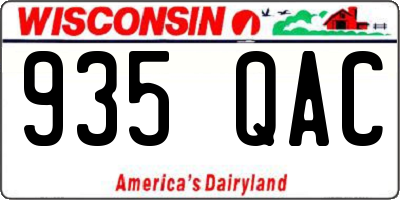 WI license plate 935QAC