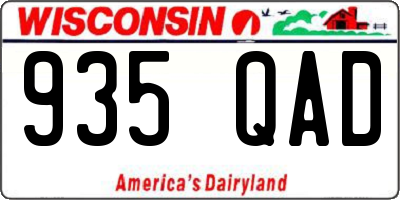 WI license plate 935QAD