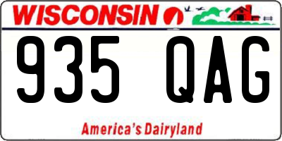 WI license plate 935QAG