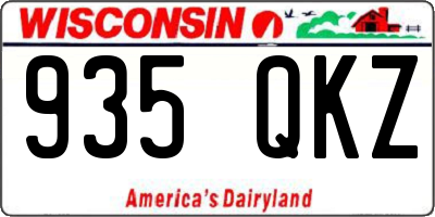WI license plate 935QKZ