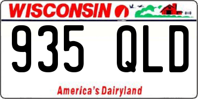 WI license plate 935QLD