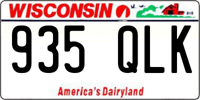 WI license plate 935QLK