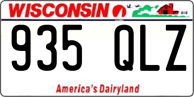 WI license plate 935QLZ
