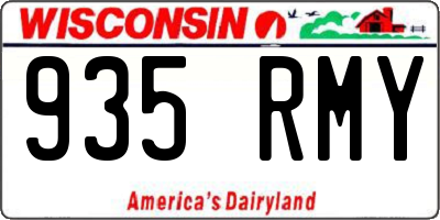 WI license plate 935RMY