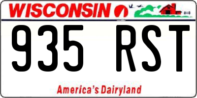 WI license plate 935RST