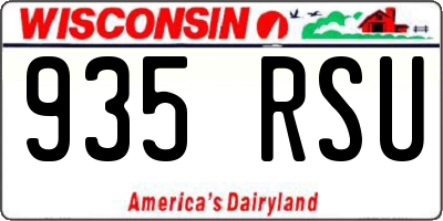 WI license plate 935RSU