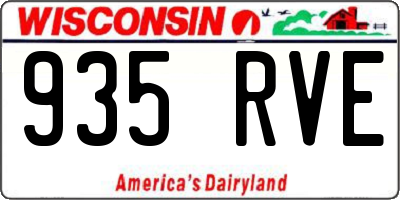 WI license plate 935RVE