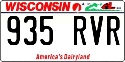 WI license plate 935RVR