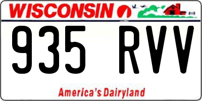 WI license plate 935RVV