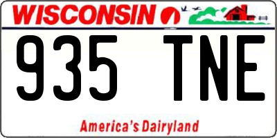 WI license plate 935TNE