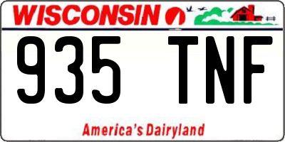 WI license plate 935TNF