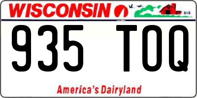 WI license plate 935TOQ