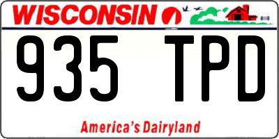 WI license plate 935TPD