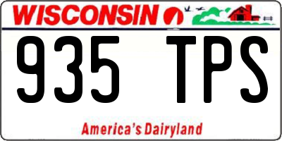 WI license plate 935TPS