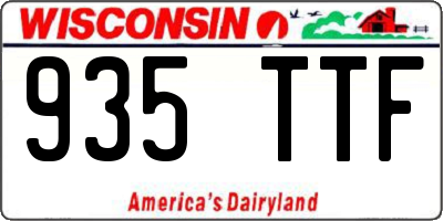 WI license plate 935TTF