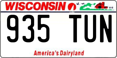 WI license plate 935TUN