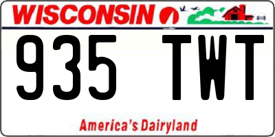 WI license plate 935TWT