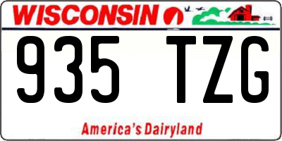 WI license plate 935TZG